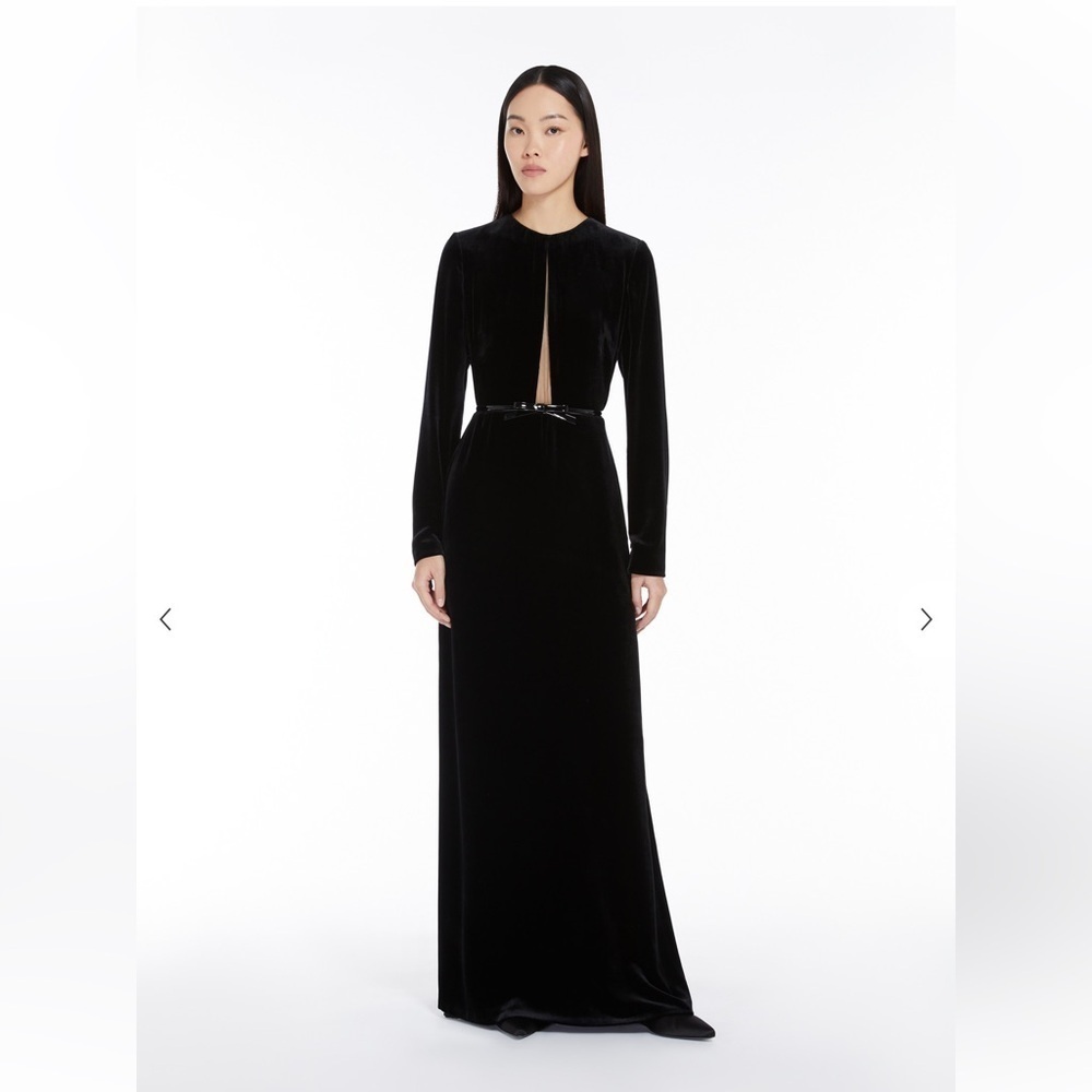 MaxMara Sateen Velvet Dress Black